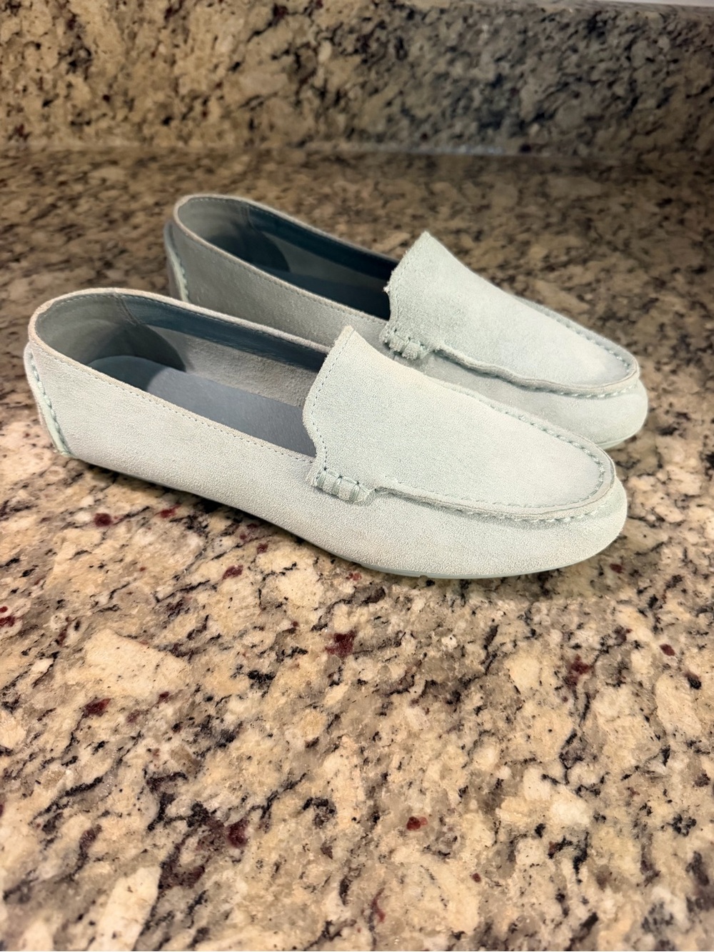 Sperry Women's Bay View Slip on Loafer Pale Mint Suede